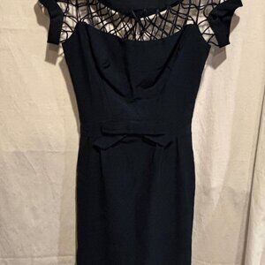Tatyana Navy Cocktail Dress Size XS Vintage-Inspired Wiggle Dress